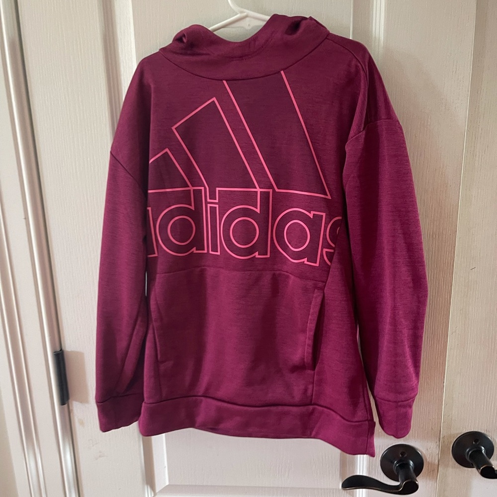 Girls Magenta adidas hoodie